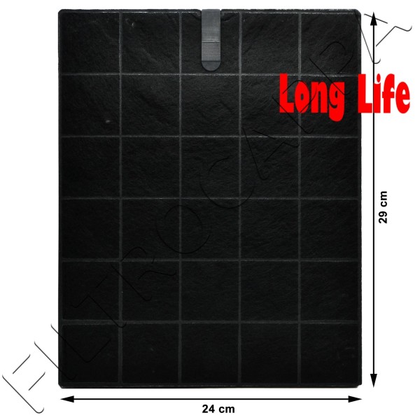 AKTIVKOHLEFILTER Long life 29 x 24 CM DICKE 1 CM ORIGINAL AIRONE SMEG FOSTER ACFCRETT29X24X1001