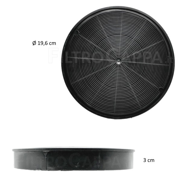 Aktivkohlefilter (2 Stück) Durchmesser 19,6 x 3 cm für Dunstabzugshauben Faber Franke Smeg Electrolux FKS142