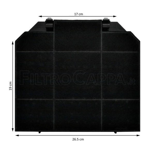 Activated Charcoal Filter 26.7 x 23.7 cm for COOKER HOODS FABER FRANKE ARISTON SMEG AEG ELECTROLUX