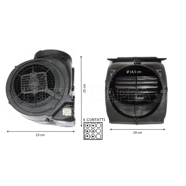 FABER Dunstabzugshaubenmotor, 3 Geschwindigkeiten, 6-polig, gemeinsames Kabel, 133.0082.802