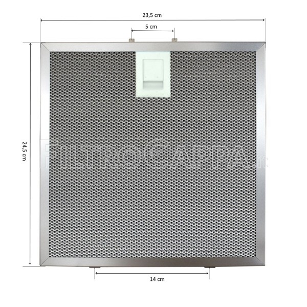 Filtre métallique aluminium 23,5 X 24,5 cm pour hotte FALMEC ELECTROLUX MAXFIRE FKA121