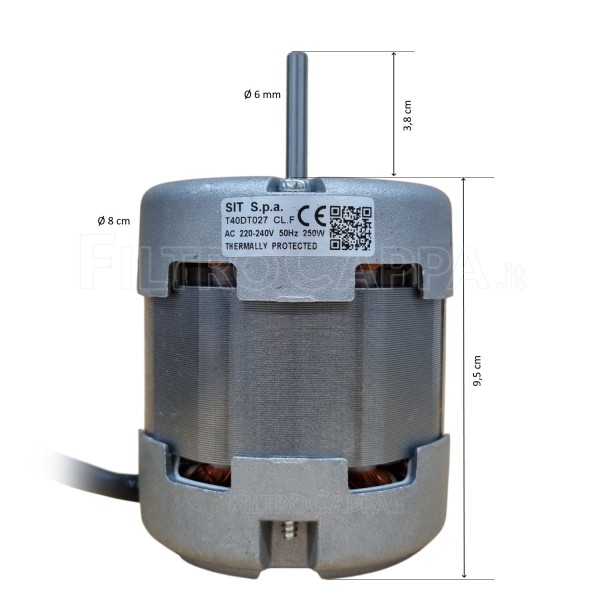 Motor für Dunstabzugshaube Airone, 4 Geschwindigkeiten, SIT T40DT027, 250 W