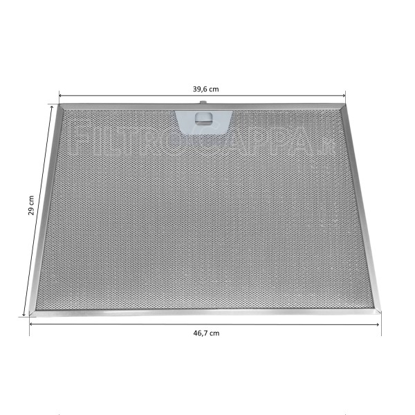 FILTRO METALLICO 39,6 X 49,7 X 29 A TRAPEZIO PER CAPPA FABER RONDA 133.0018.481 FKA17