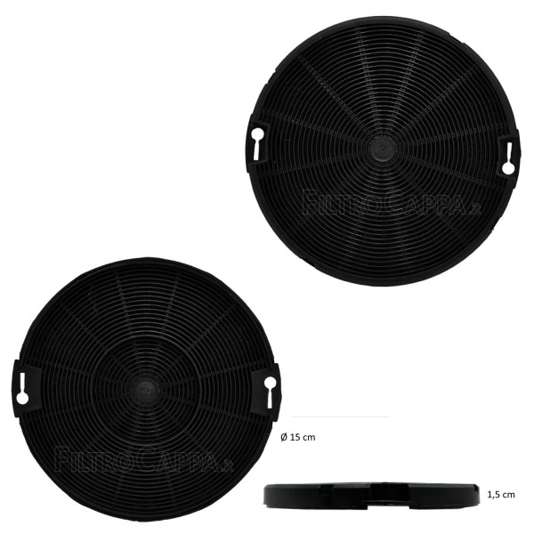 Kohlefilter (2 Stk.) Durchmesser 15 cm Dicke 1,5 cm Faber Franke Ikea Smeg FKS155