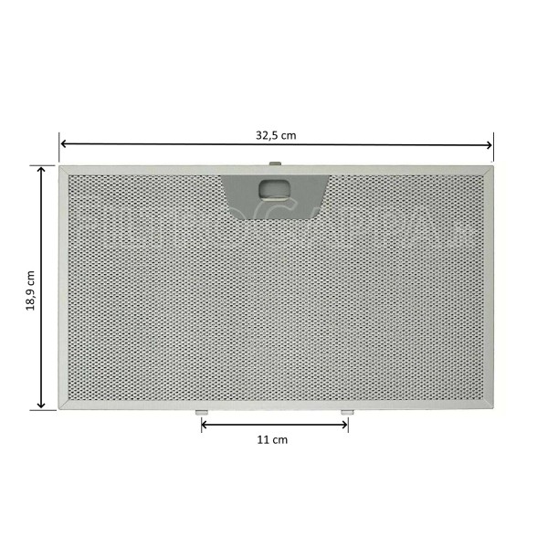 FILTRO METALLICO 32,5 X 18,9 CM CAPPA FABER FRANKE SMEG 763410598 133.0018.470 FKA25