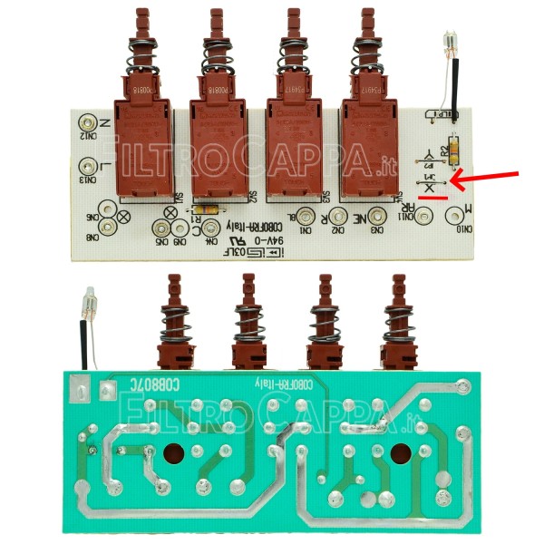 Tastatur für Dunstabzugshaube Galvamet Franke Diadre COB807C 08080278 SV654 R224009Y