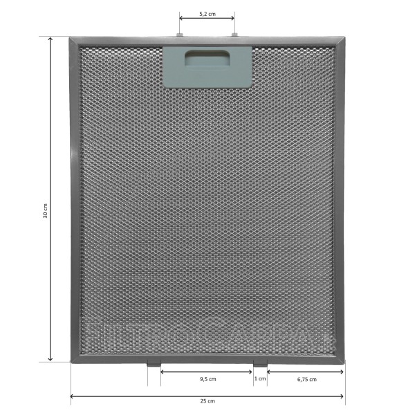 Filtre métallique pour hotte aspirante GORENJE 25 x 30 cm 184735