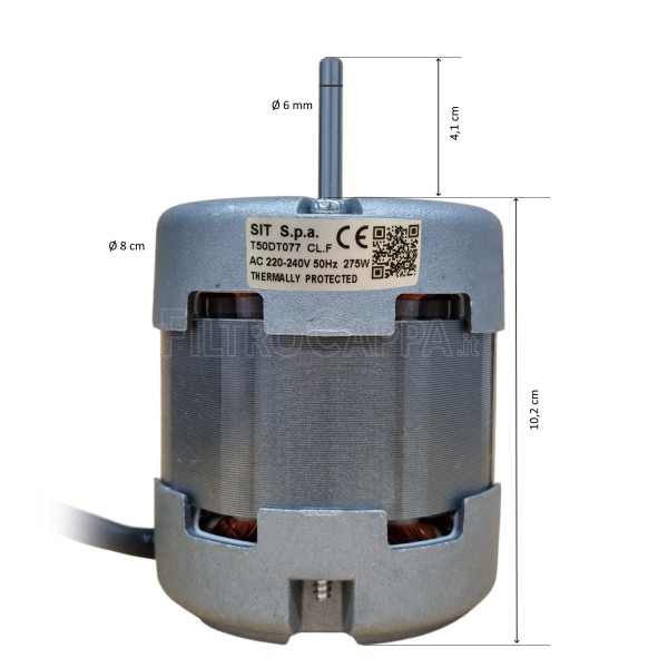 Moteur pour hotte aspirante 4 vitesses SIT T50DT077 275W