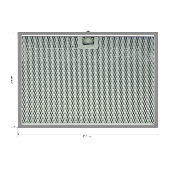 Filtro metallico alluminio 25,3 x 20,9 cm per cappa Faber IN-NOVA X A90 133.0442.646