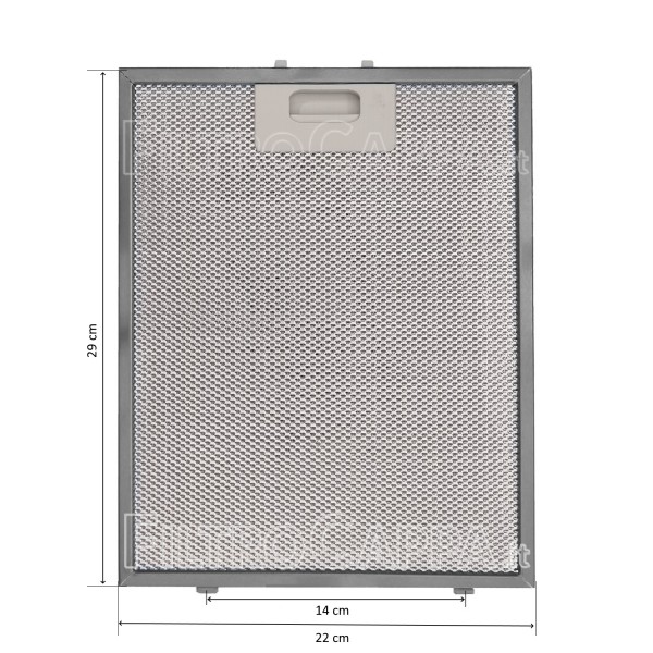 Filtro metallico alluminio per cappa Airone Baraldi 29 X 22 Cm FKA132