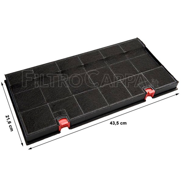 Charcoal filter 43,5 x 21,6 cm for Elica Cooker Hood mod150 KIT0161395