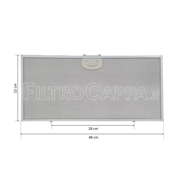 Filtro Metallico Alluminio 48 x 22 cm per Cappa AIRONE Vivaldi ACFMAA9X48X22MC000