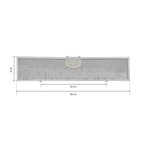 Filtro Metallico Alluminio 40 x 9 cm per Cappa AIRONE VIVALDI ACFMAA9X09X40MC000