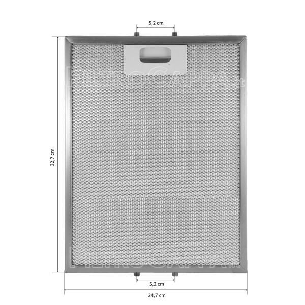 Filtro metallico alluminio 33,5 x 24,7 cm per Cappa Elica 10801290111