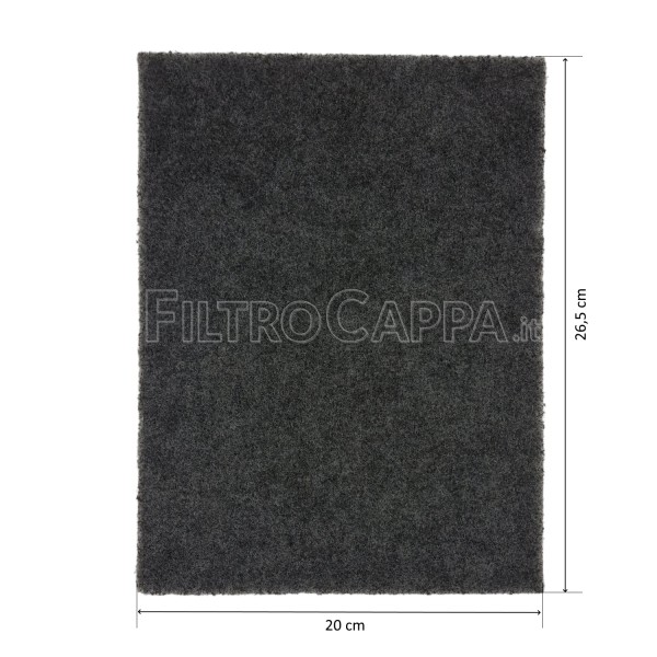 Filtro Carbone 26,5 x 20 x 1 cm per CAPPA AIRONE HAMLET PCR 5 ACFCRETT30X20X1010