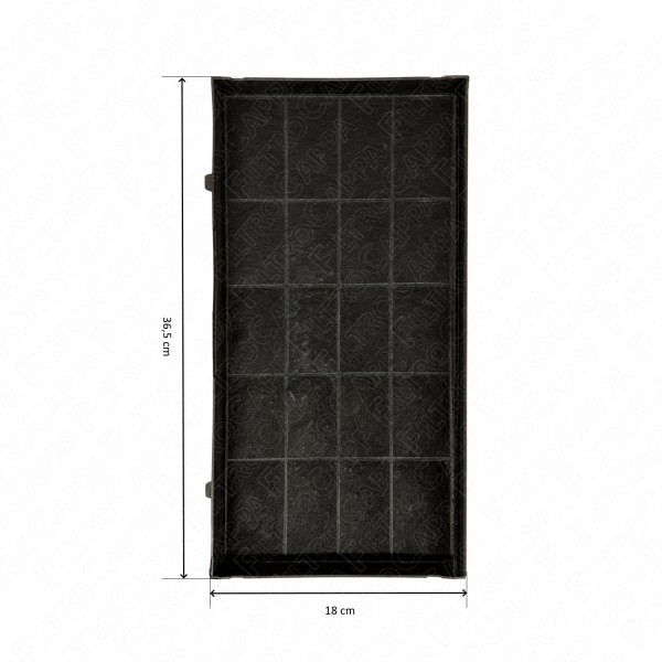 Charcoal filter 36,5 x 18 cm for Elica Cooker Hood GR09NB-NN GR09N F00499