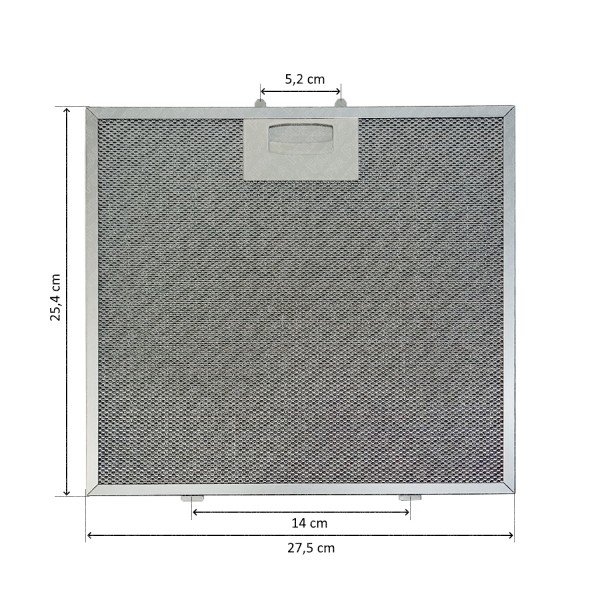 Metallfilter Aluminium 27,5 X 25,4 cm für Silverline Dunstabzugshaube YT142.2240.03