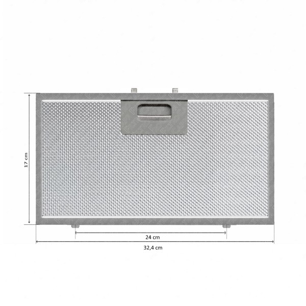 Filtro in metallo alluminio 32,4 x 17 cm per cappa Airlux Best Electrolux 80871536