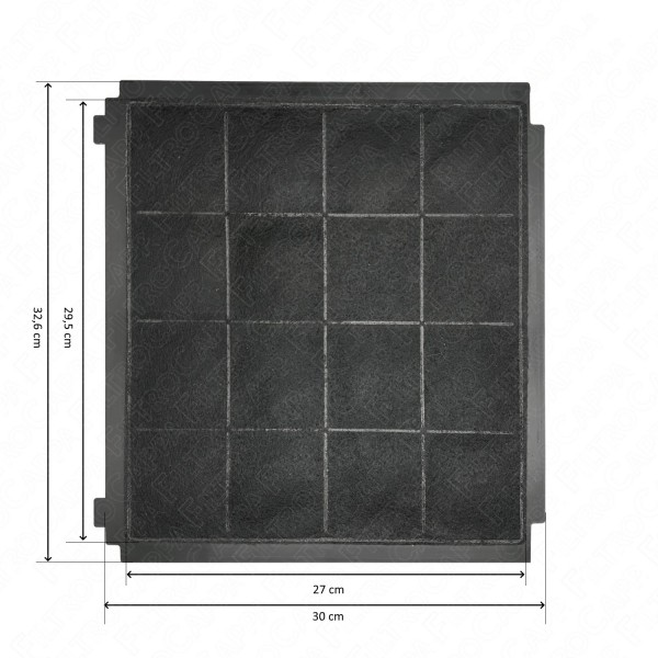 Charcoal Filter 30,1 x 32,8 cm for Airforce Cooker Hood AFCFCA329