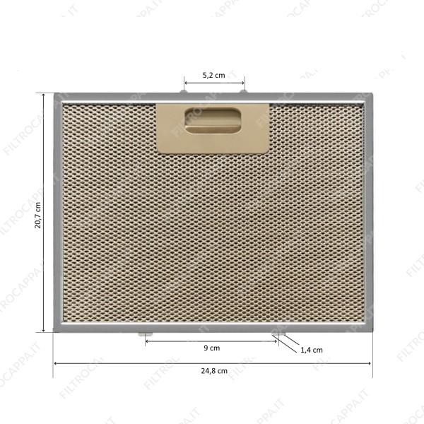 Metal Filter 24.8 x 20.7 cm for Fox Design Cooker Hood 1552728