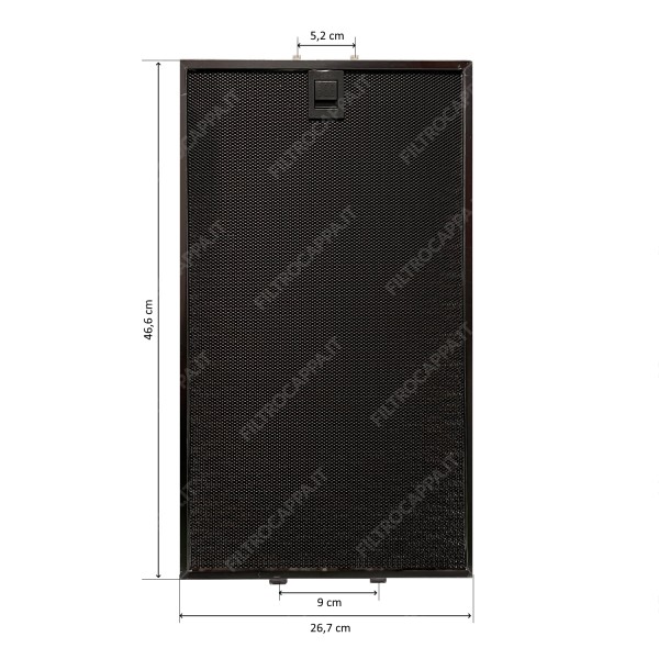 Metallfilter Aluminium schwarz 26,7 x 46,6 cm für Airforce Dunstabzugshaube AFCGF30L6EBK