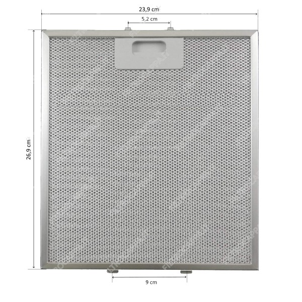 Metallfilter Aluminium 23,9 x 26,9 cm für Airforce Dunstabzugshaube AFCGMB01