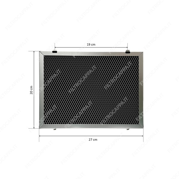 Filtro metálico lavable Carbon Frame 20,2 x 27,1 cm para campanas extractoras Airone Amadeus ACFTCLA20X27X15000