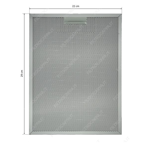 Filtre métallique en aluminium 22 x 29 cm pour hotte Faber Professional 100 133.0466.787