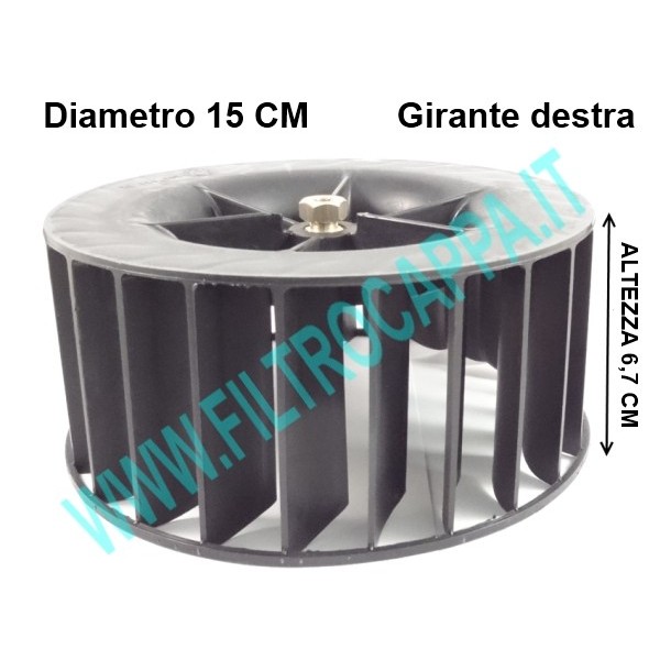 VENTOLA GIRANTE MOTORE DESTRA DIAMETRO 15 CM FABER FRANKE SMEG ORIGINALE