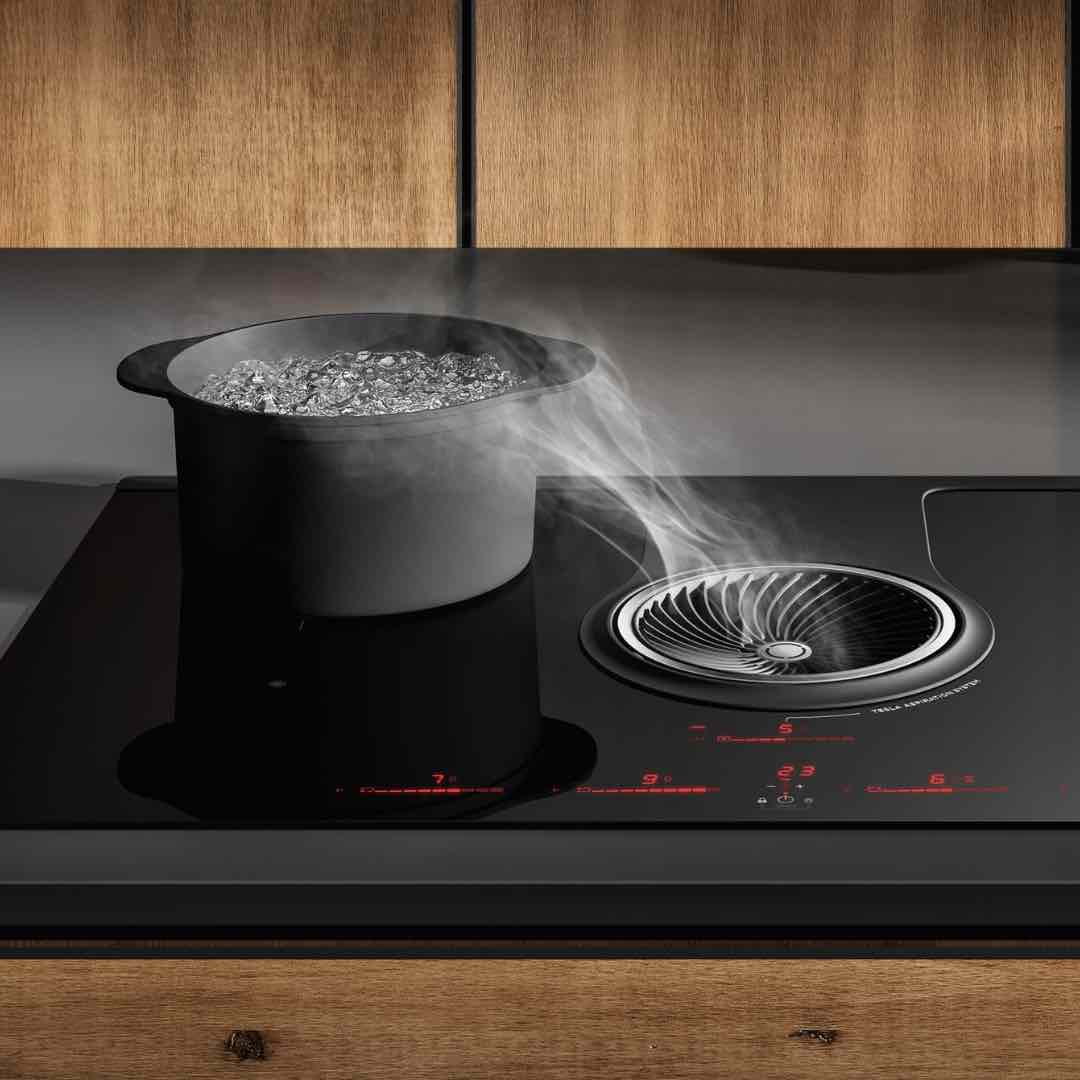 Induction extractor hob