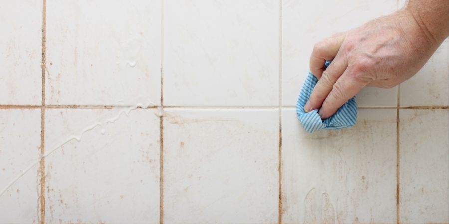 Cleaning a kitchen wall